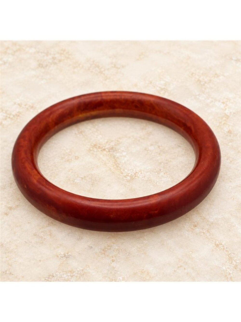 Vintage Bakelite Bangle Bracelet Red Orange Marbled Amber Swirl 8 Inch 13mm